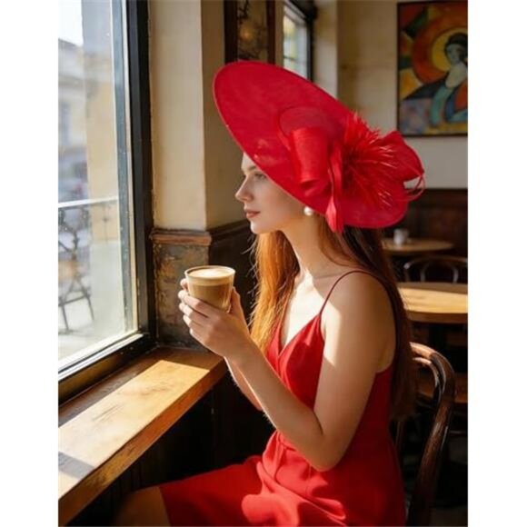 Women\'s Fascinators Hats Elegant Flower Mesh Feathers Headband Derby Hat main image 4
